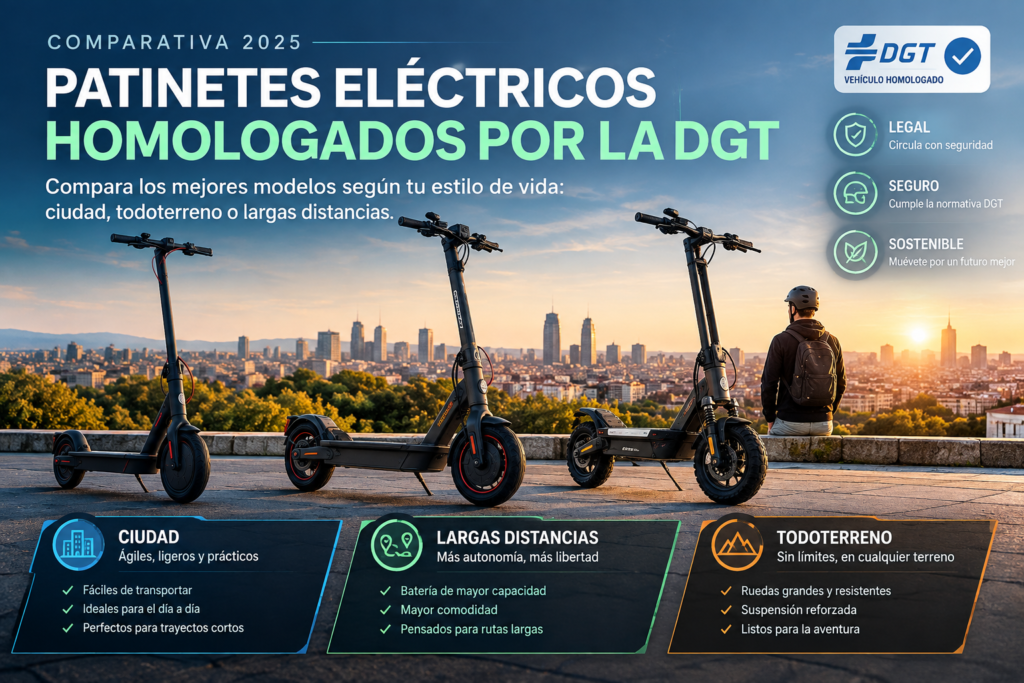 Comparativa de los mejores patinetes eléctricos homologados DGT 2026